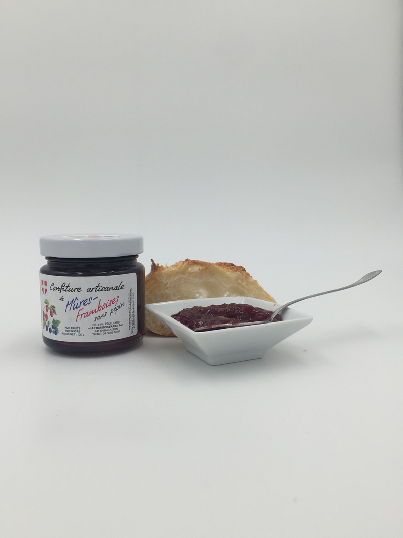 Confiture artisanale de M&#251;res - Framboise sans p&#233;pin - La Framboiseraie