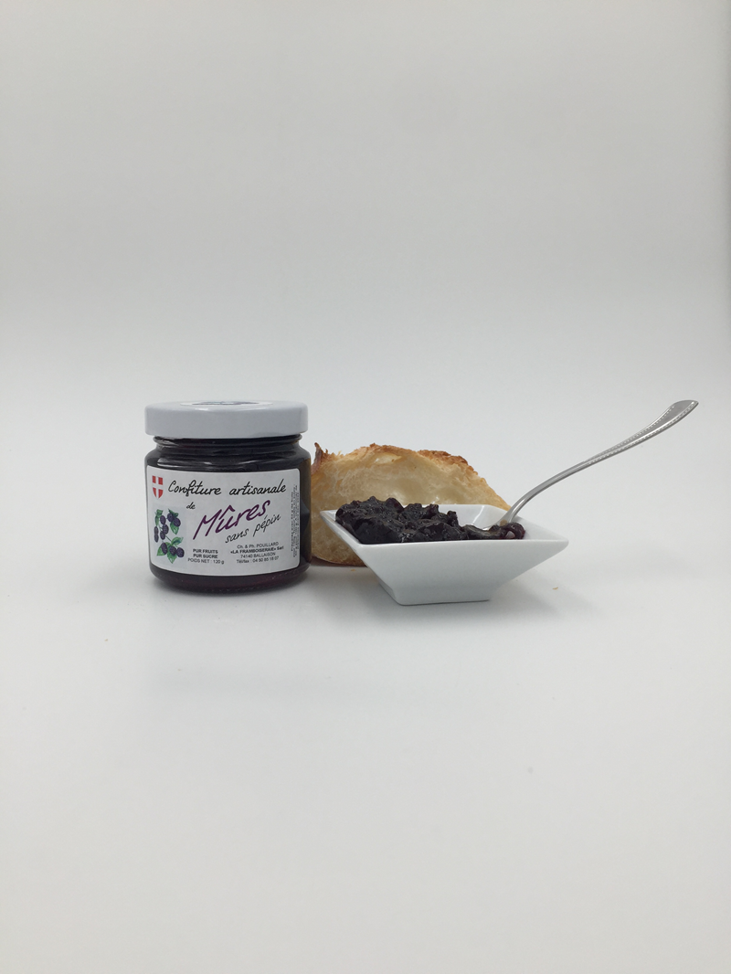 Confiture artisanale de Mûres sans pépins - La Framboiseraie (120g) - Photo 1